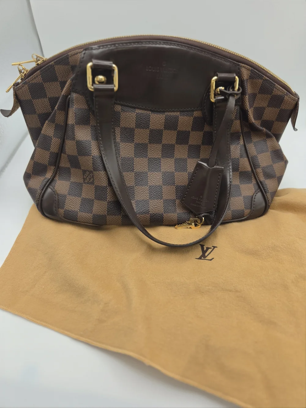 Authentic Louis Vuitton Damier Ebene Verona PM Brown Purse & Dust Bag